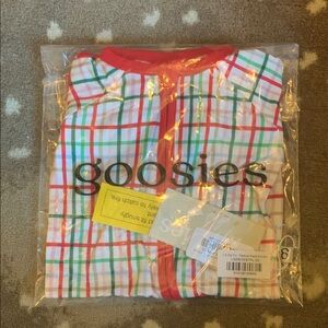 BNWT Goosies Festive Plaid Zip Up Baby Onesie Size: 0-3 Month